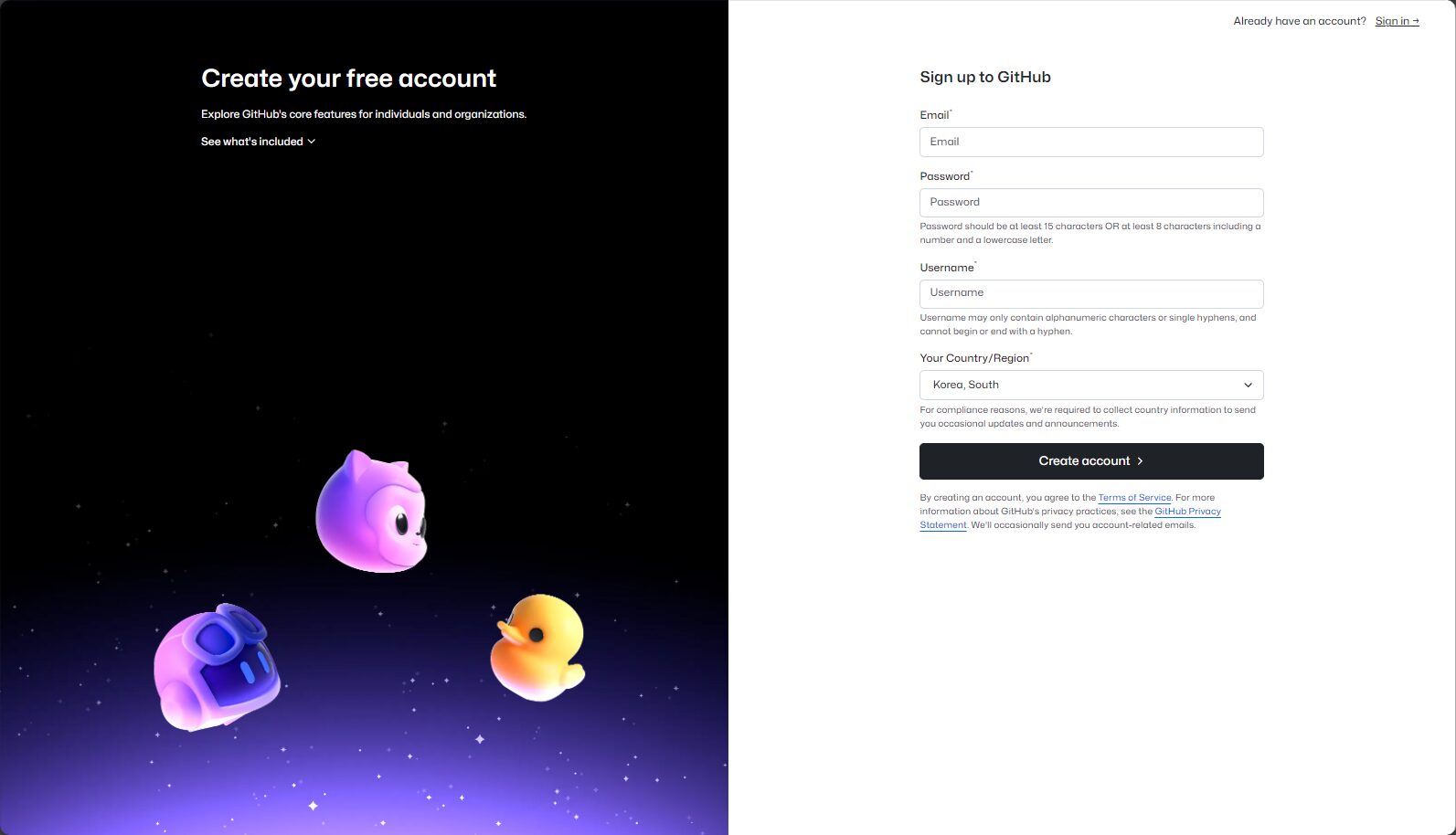注册登录github