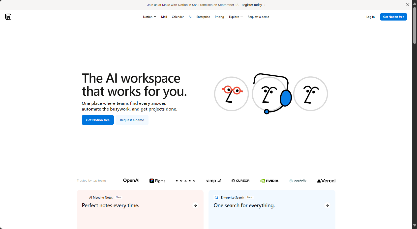 Notion AI智能笔记界面