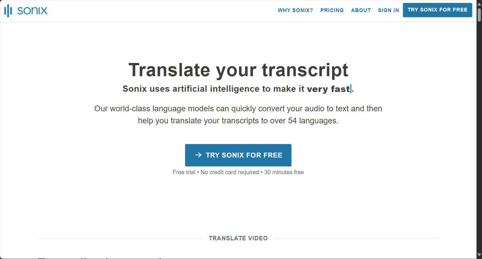 Sonix多语AI翻译