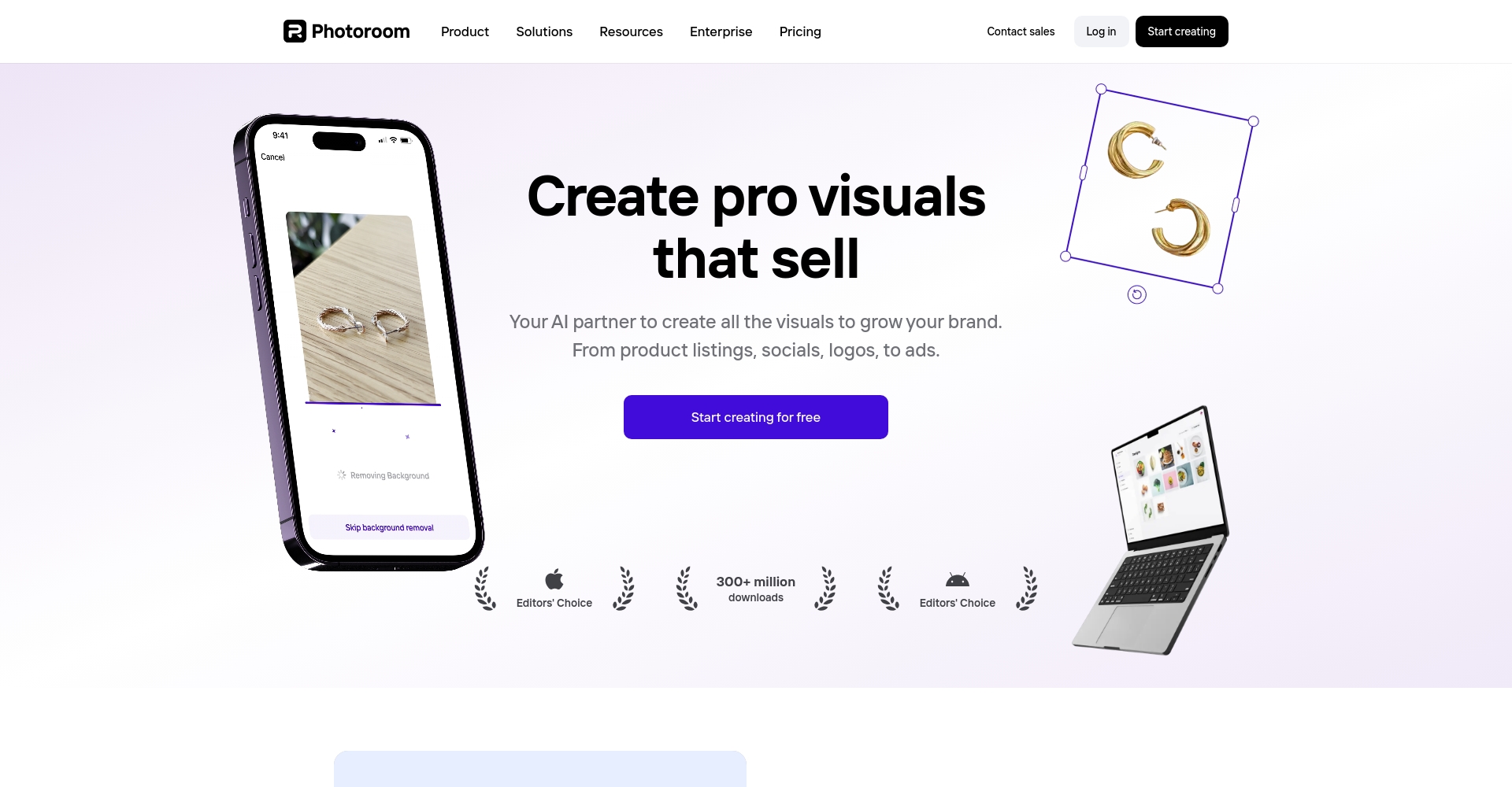 PhotoRoom网站AI抠图界面