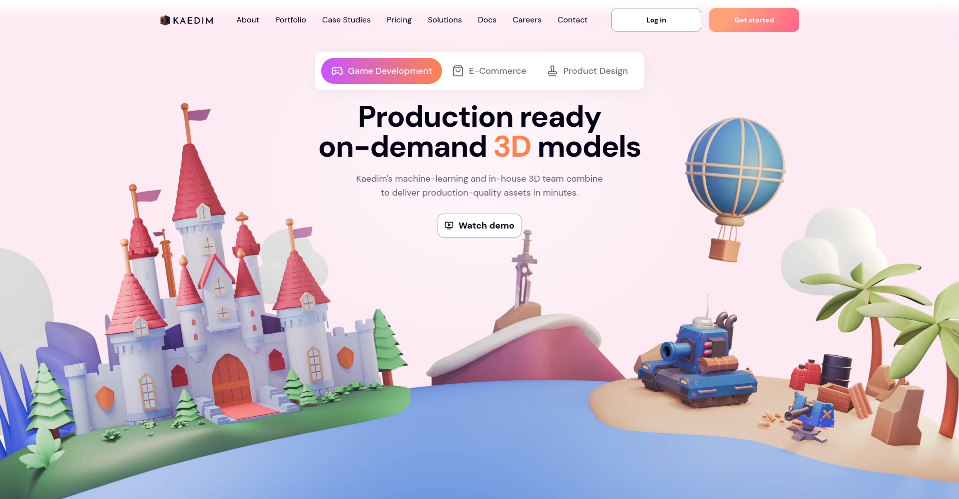 Kaedim 2D to 3D工具網站截圖