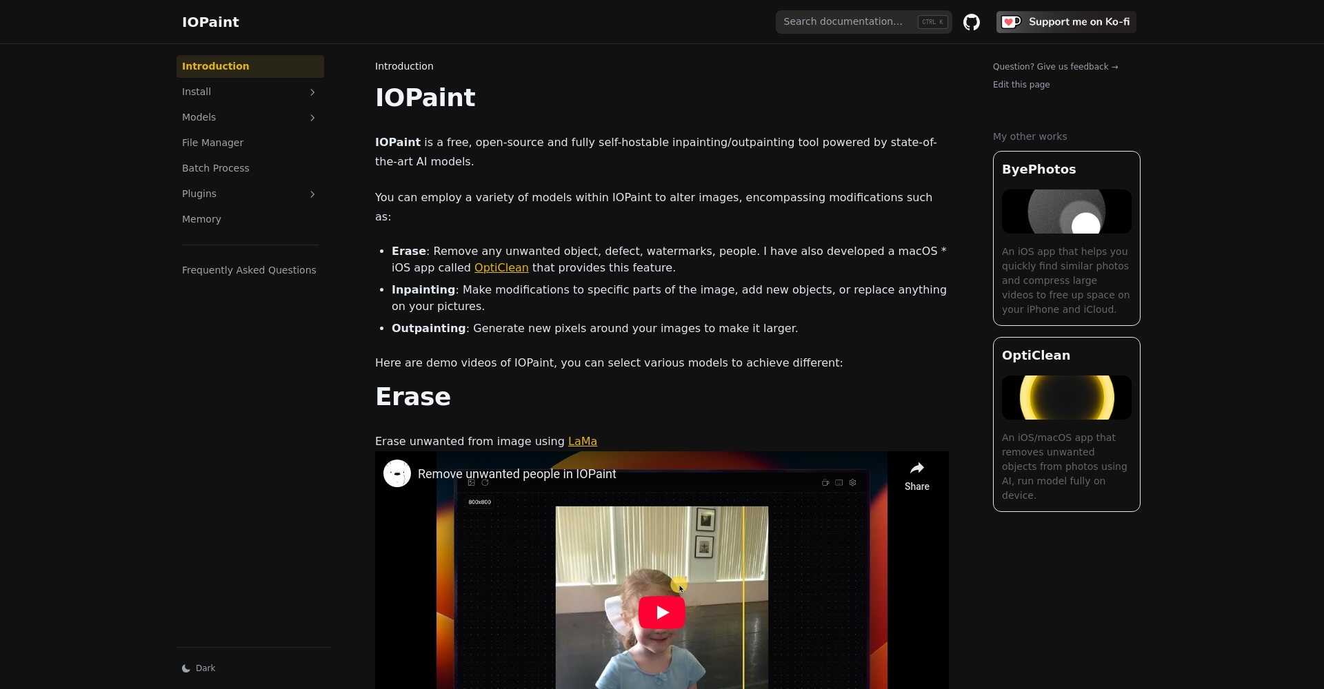 IOPaint官网截图
