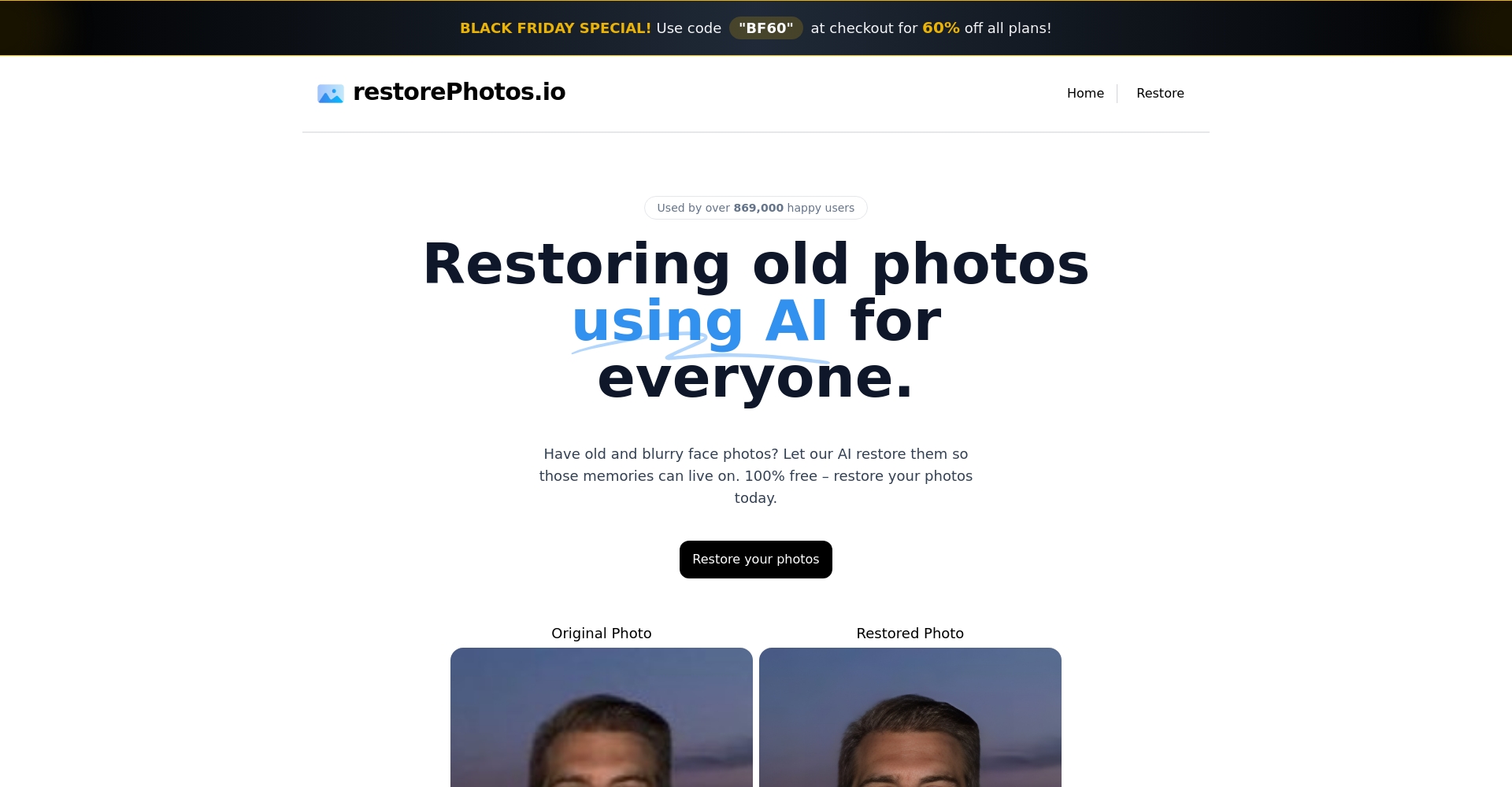 RESTOREPHOTOS.IO官网截图