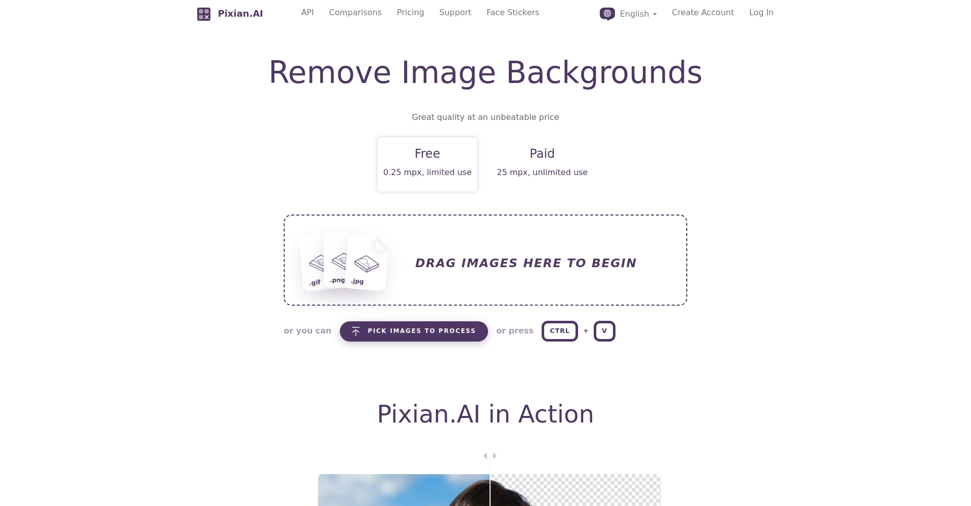 Pixian.AI官网截图