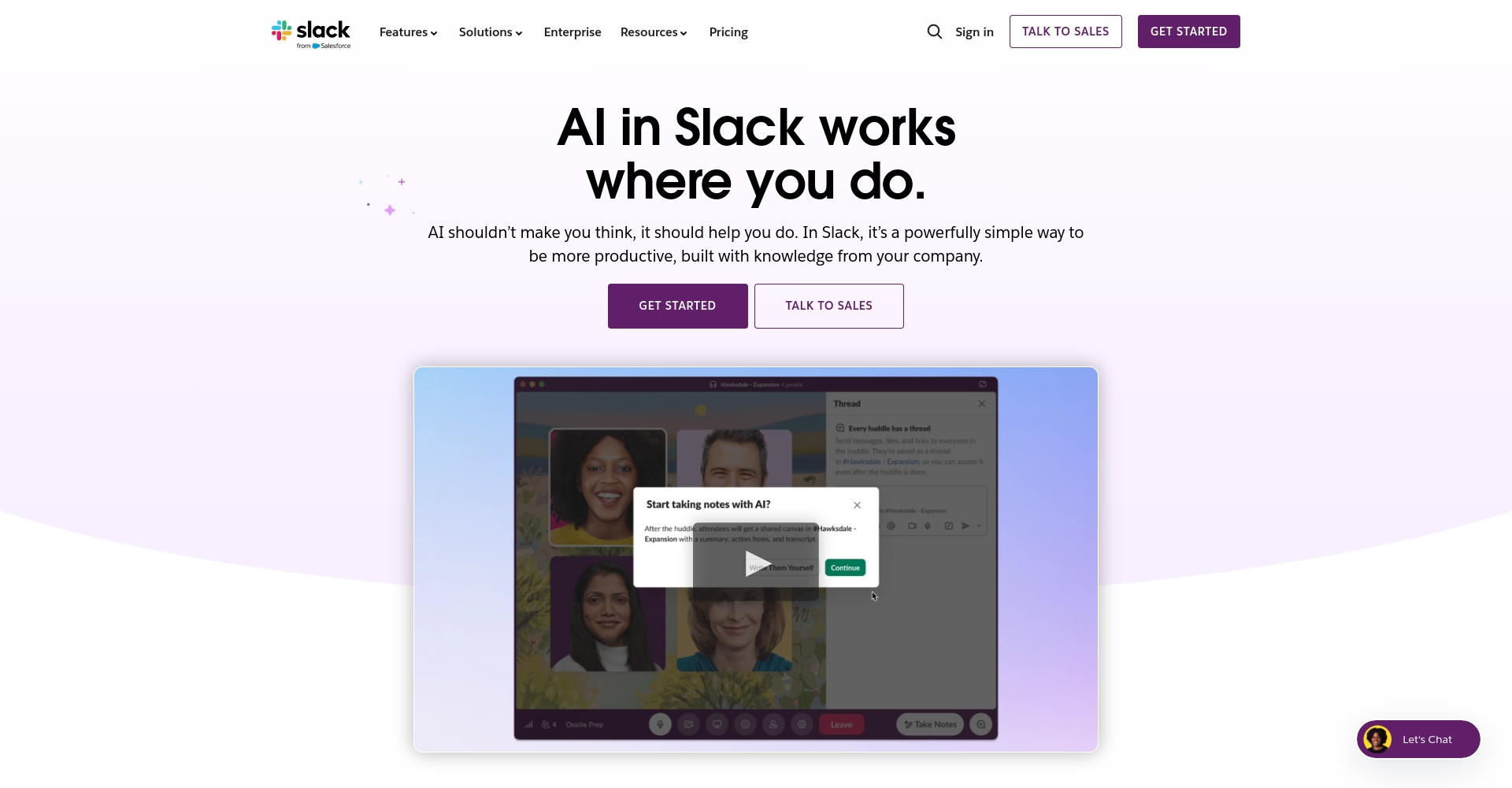 Slack AI官网截图
