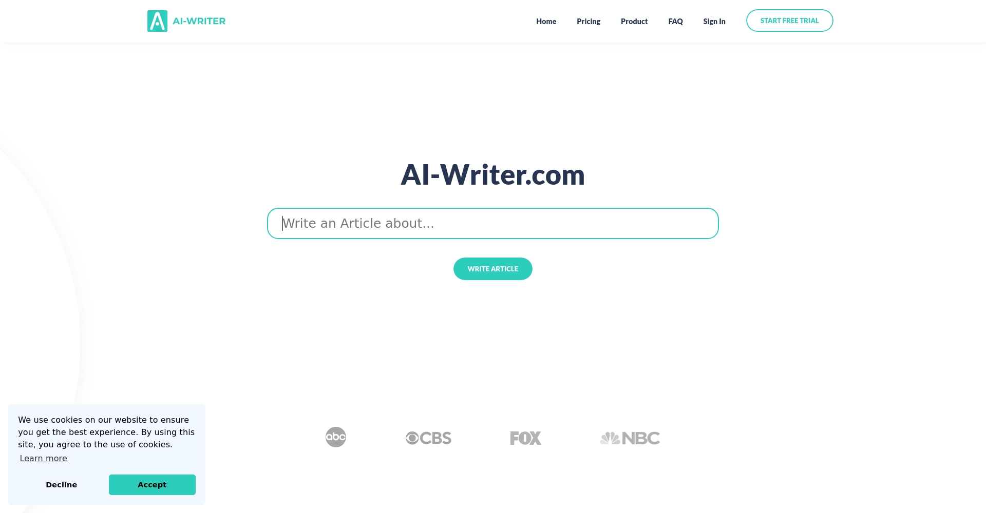 AI-Writer官网页面截图