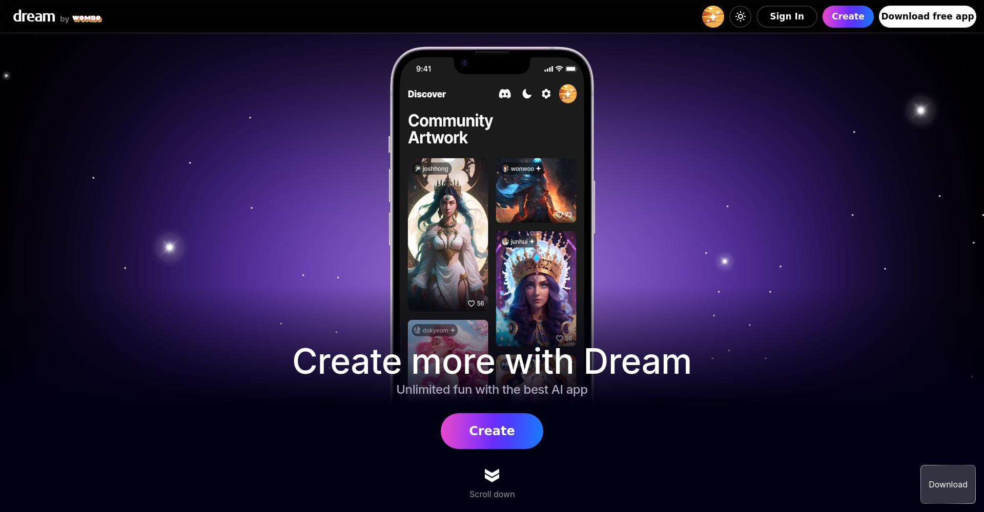 WOMBO Dream 夸张风格案例